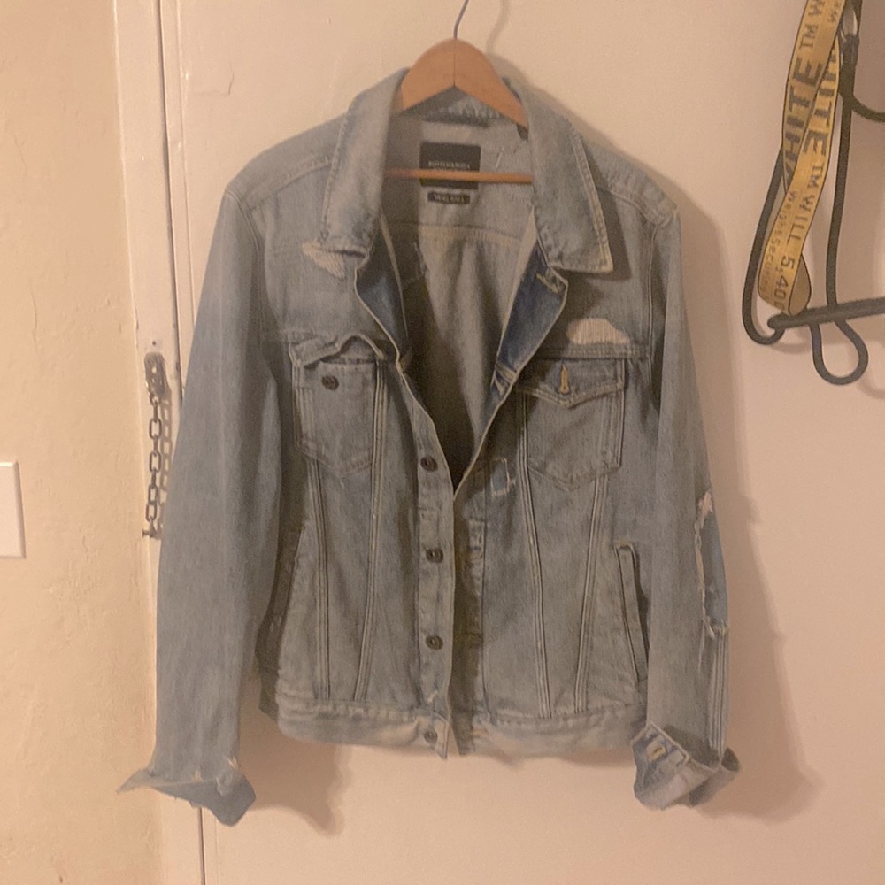 Scotch & Soda Men’s Light Denim Distressed Jacket.